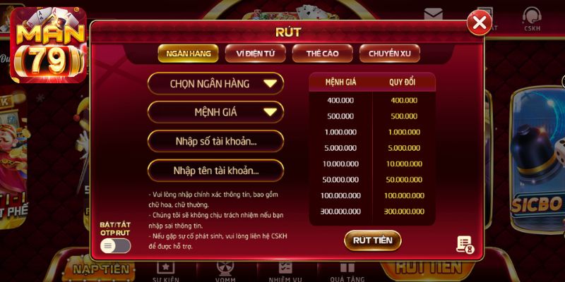 Năm bước rút tiền mặt từ ví điện tử